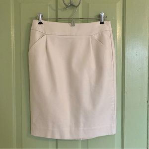 NWT J. Crew Cream Pencil Skirt Size 2